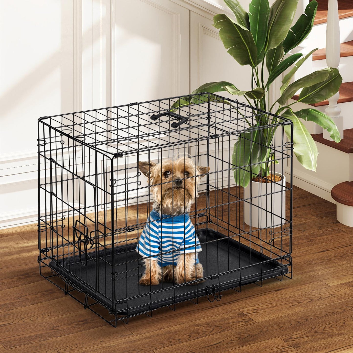 Zhumi Heavy Duty Foldable Dog Crate with Removable Tray