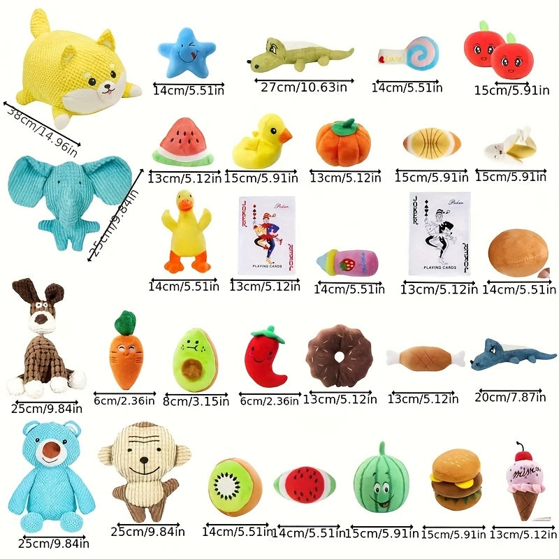 All Breed Soft Plush Dog Chew Toys Pack 14 Pieces Interactive Play