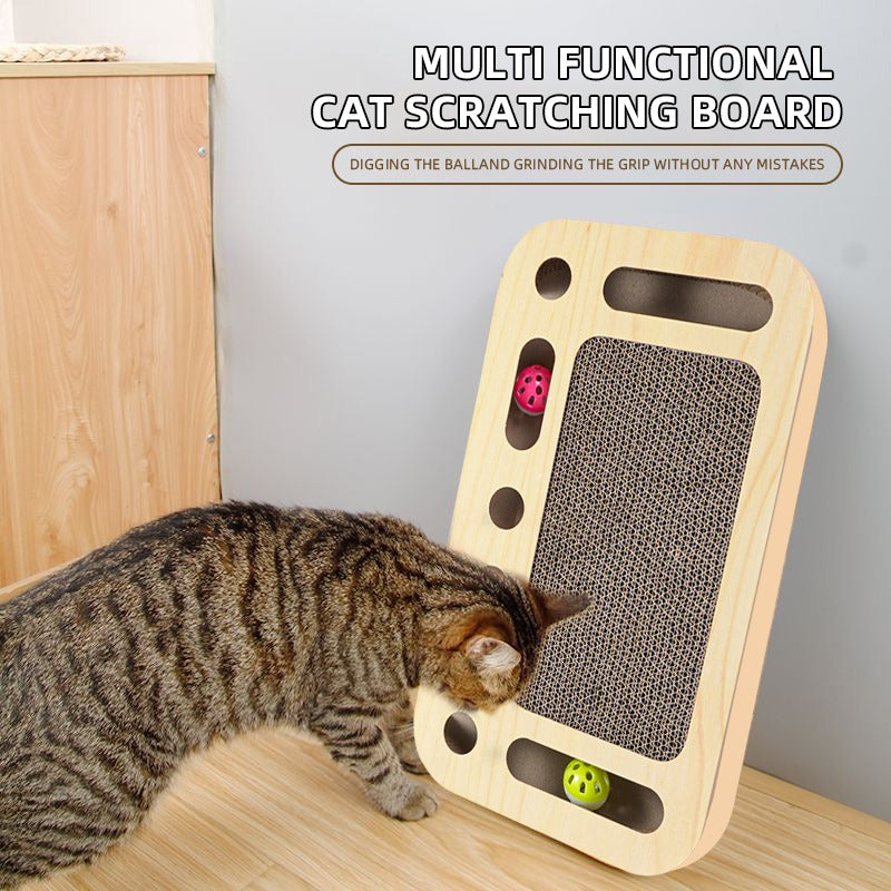 Vivicreate Cat Scratching Pad with Interactive Ball Track Toy