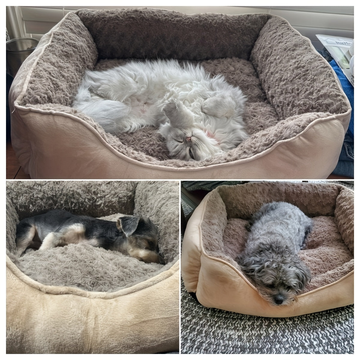 Cozy Plush Dog Bed with Non-Slip Bottom for All Breeds