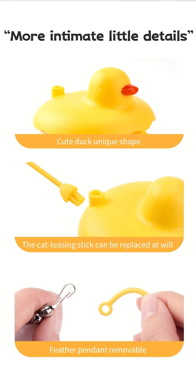 Interactive Duck Weeble Wobble Cat Toy Detachable Washable
