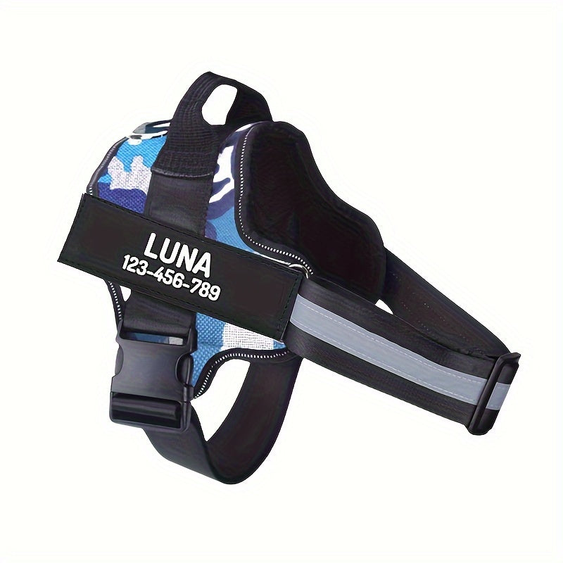 Customizable Heavy Duty No Pull Dog Harness with Personalized Details
