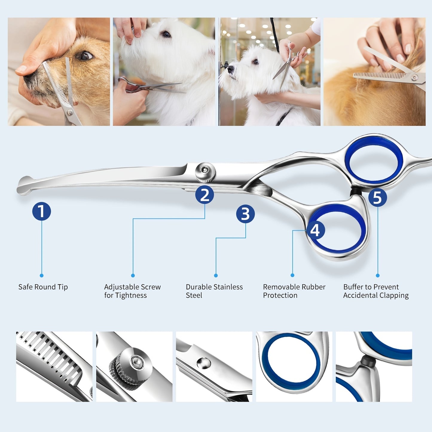 7-Pack Dog Grooming Scissors Set for Perfect Pet Care