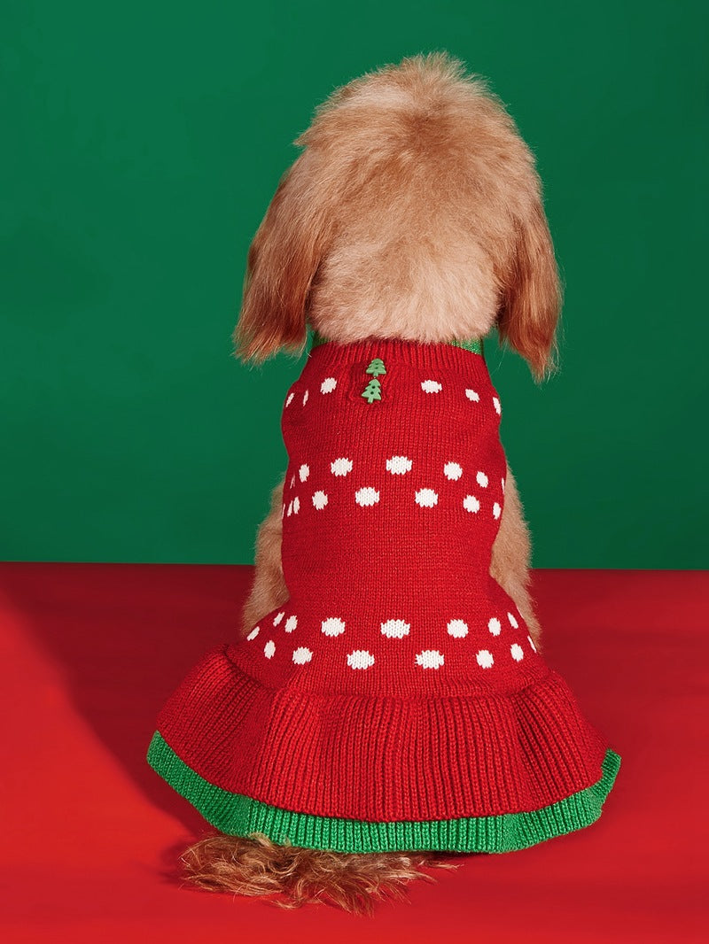 Christmas Santa Claus Knit Dog Sweater Acrylic Winter Pet Apparel
