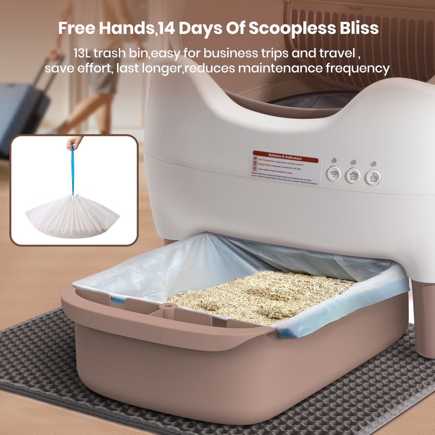 Smart Auto Self Cleaning Cat Litter Box With App Control